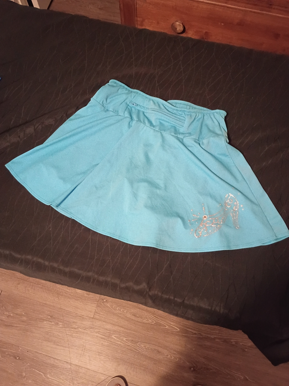 Bright Turquoise Women's Skater Skirt with Sparkle Detail